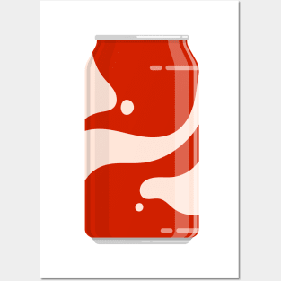 Red can for soft cola drink Posters and Art